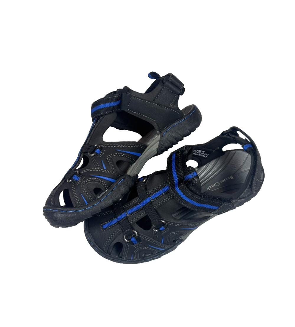 BEAVER CREEK BOYS CLOSED TOE SANDALS BLACK/BLUE HEEL STRAP SIZE 3M NIB